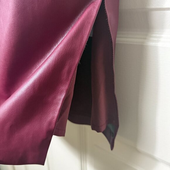 Guess Faux Leather Burgundy Midi Dress - NWT - Picture 8 of 12